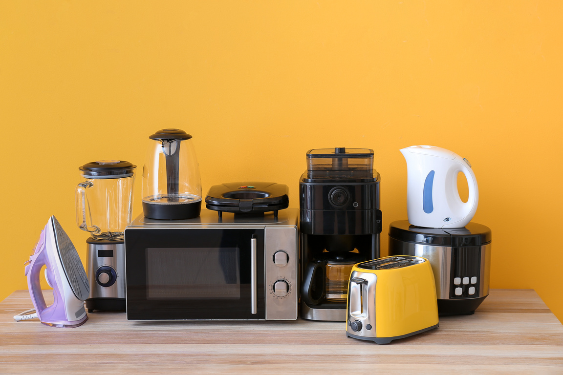 Different Household Appliances on Table